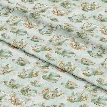 Whimsical Tea Party Pattern 2 Quilting Cotton Fabric