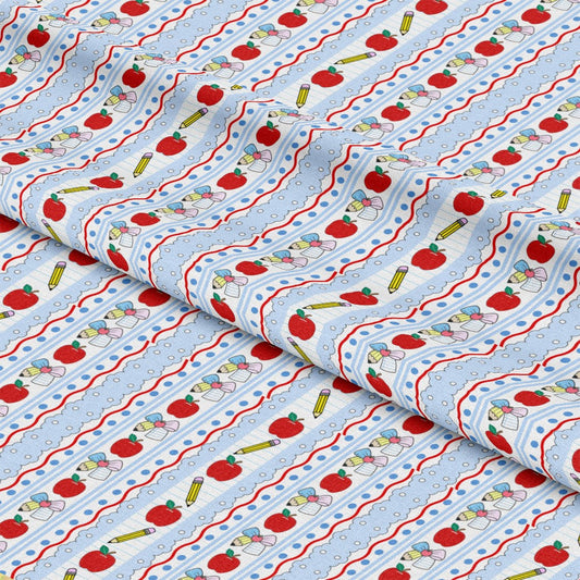 Preppy Back To School Pattern 1 Quilting Cotton Fabric