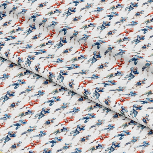 Watercolor Football Pattern 10 Quilting Cotton Fabric