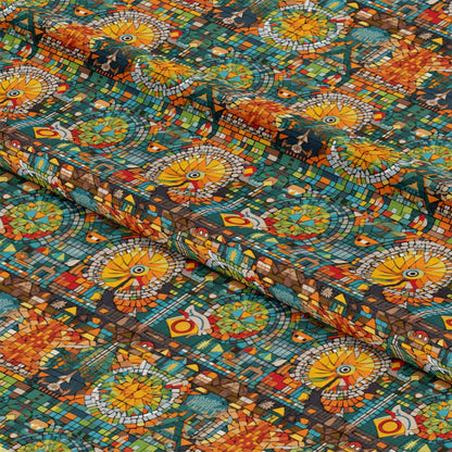 Mosaic Art Pattern 20 Quilting Cotton Fabric