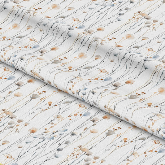 Handdrawn Meadow Wildflowers Pattern 8 Quilting Cotton Fabric