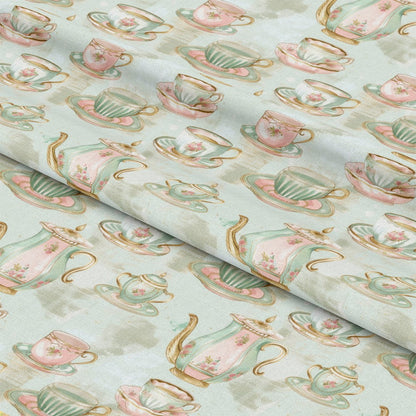 Whimsical Tea Party Pattern 4 Quilting Cotton Fabric