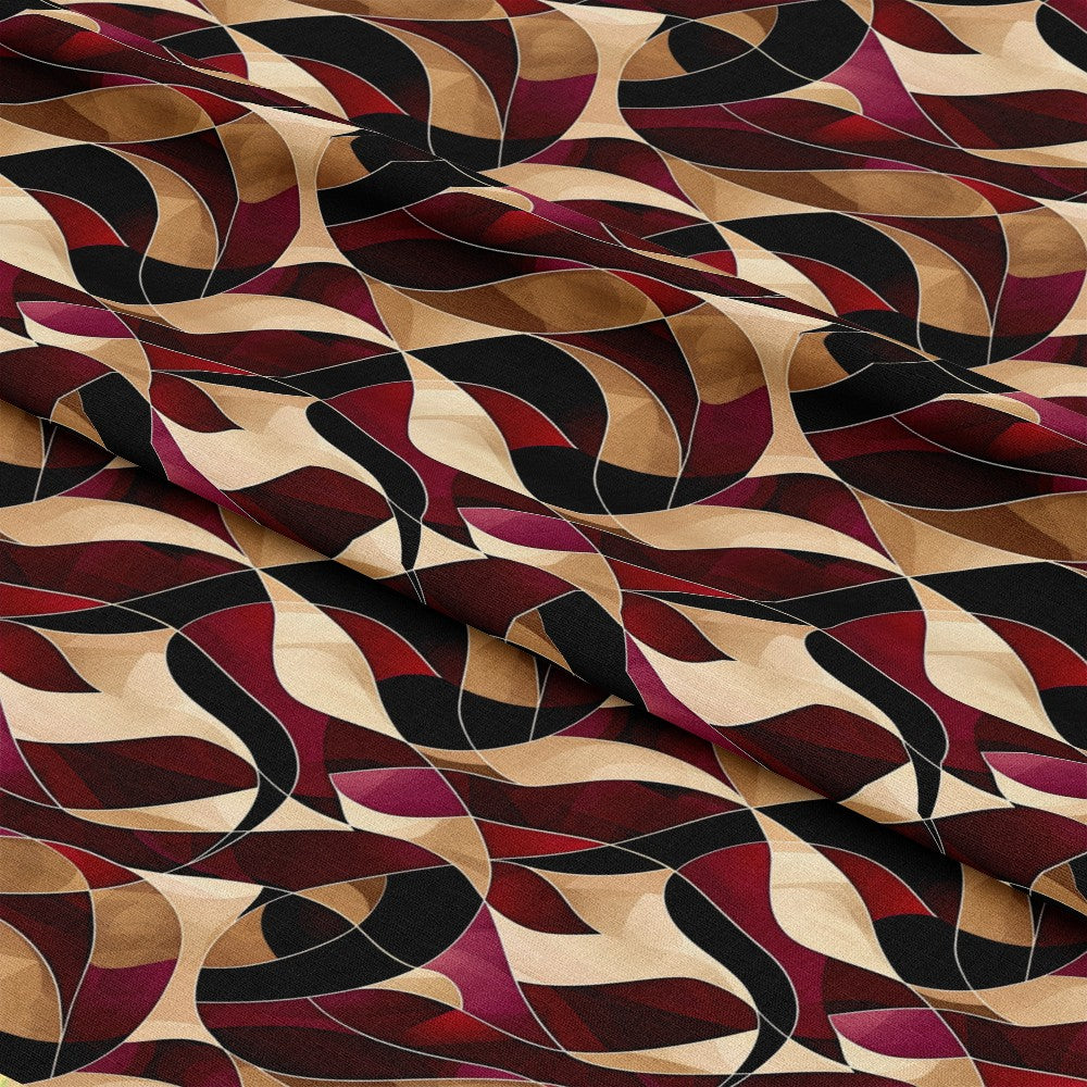 Burgundy Abstract Pattern 17 Quilting Cotton Fabric