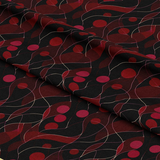 Burgundy Abstract Pattern 11 Quilting Cotton Fabric