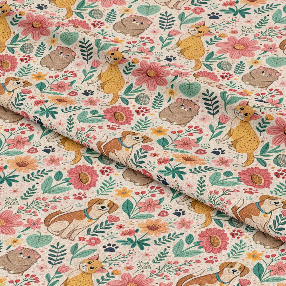 Heart and Paw Prints Pattern 6 Quilting Cotton Fabric