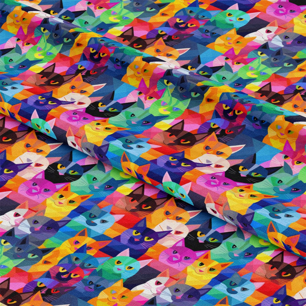 Cat Patchwork Pattern 3 Quilting Cotton Fabric