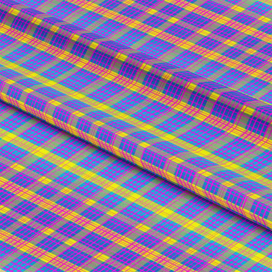 Neon Gingham Pattern 9 Quilting Cotton Fabric