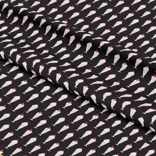 50s Black and Red Diner Pattern 11 Quilting Cotton Fabric