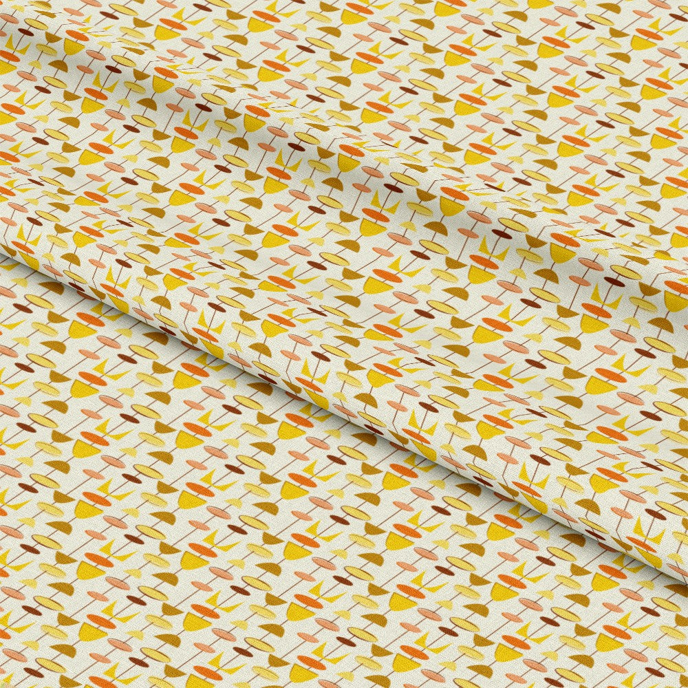 Mid-Century Modern Red and Orange Pattern 6 Quilting Cotton Fabric