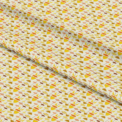 Mid-Century Modern Red and Orange Pattern 6 Quilting Cotton Fabric
