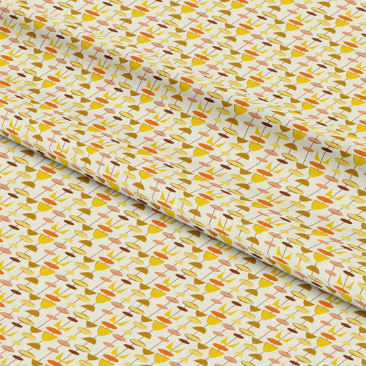 Mid-Century Modern Red and Orange Pattern 6 Quilting Cotton Fabric