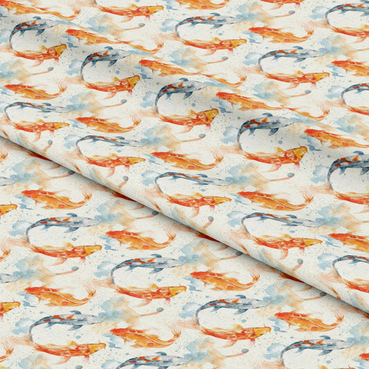 Watercolor Fish Pattern 14 Quilting Cotton Fabric