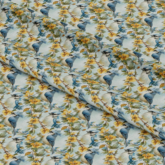 Blue Jay Florals Pattern 7 Quilting Cotton Fabric