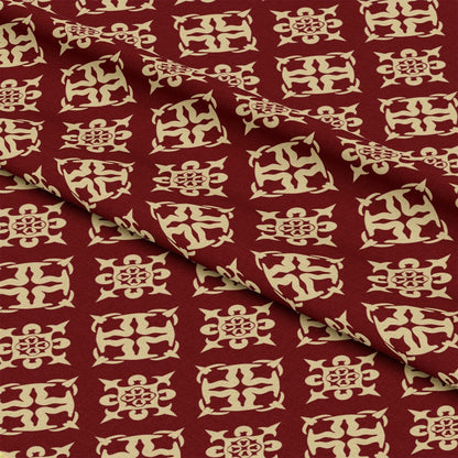 Burgundy Abstract Pattern 18 Quilting Cotton Fabric
