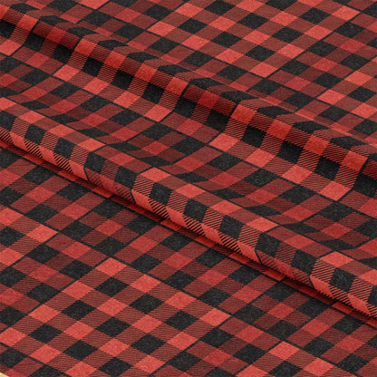 Classic Red and Black Buffalo Plaid Pattern 9 Quilting Cotton Fabric