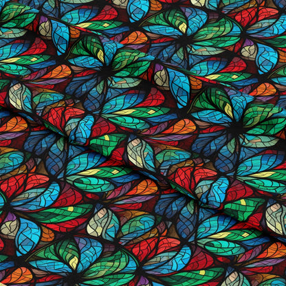 Stained Glass Christmas Pattern 15 Quilting Cotton Fabric
