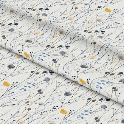 Handdrawn Meadow Wildflowers Pattern 4 Quilting Cotton Fabric