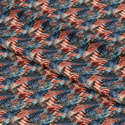 Patriotic Grunge Pattern 2 Quilting Cotton Fabric