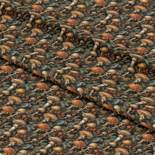 Retro Mushroom Botanical Pattern 1 Quilting Cotton Fabric