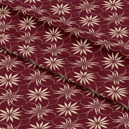 Burgundy Abstract Pattern 4 Quilting Cotton Fabric