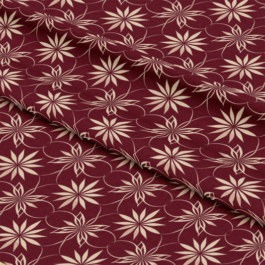 Burgundy Abstract Pattern 4 Quilting Cotton Fabric