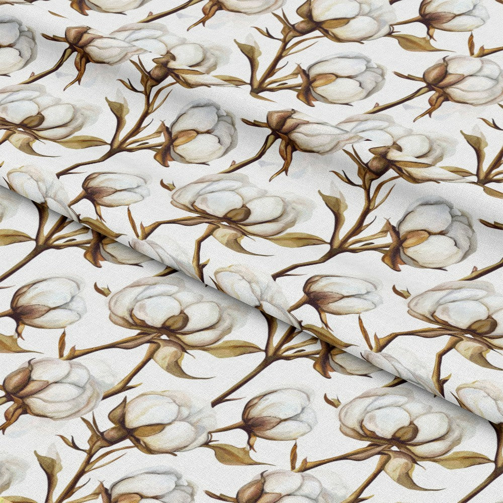 Raw White Cotton Pattern 4 Quilting Cotton Fabric