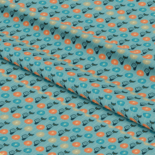 Atomic Kitty Pattern 6 Quilting Cotton Fabric