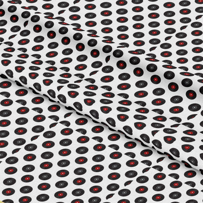 50s Black and Red Diner Pattern 7 Quilting Cotton Fabric