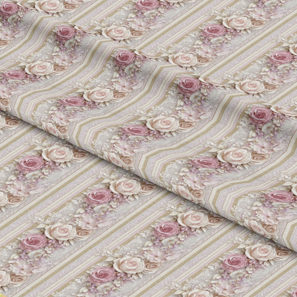 Floral Stripes Pattern 6 Quilting Cotton Fabric