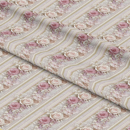 Floral Stripes Pattern 6 Quilting Cotton Fabric