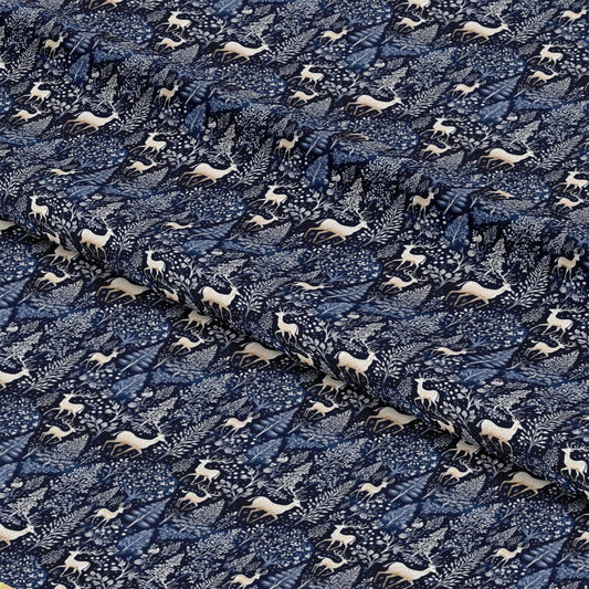 Delft Blue Winter Pattern 12 Quilting Cotton Fabric