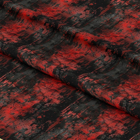 Red and Black Grunge Pattern 1 Quilting Cotton Fabric