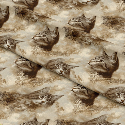Vintage Cats With Lace Pattern 6 Quilting Cotton Fabric