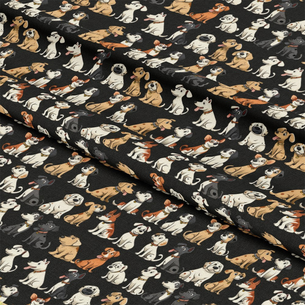 Cartoon Mixed Dogs Pattern 1 Quilting Cotton Fabric