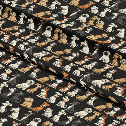 Cartoon Mixed Dogs Pattern 1 Quilting Cotton Fabric