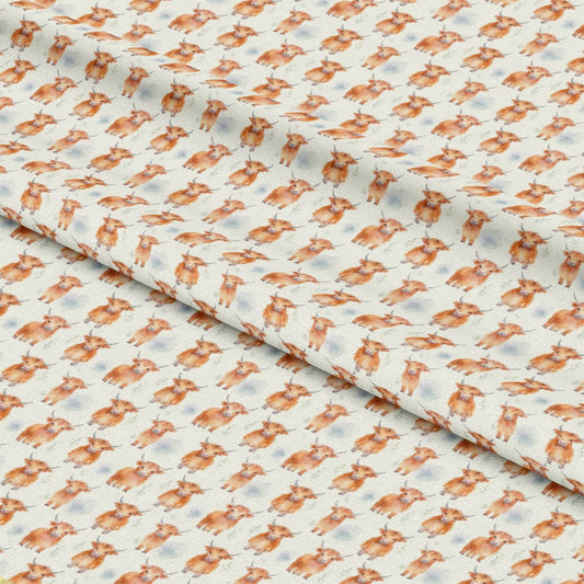 Funky Highland Cows Pattern 5 Quilting Cotton Fabric