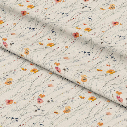 Handdrawn Meadow Wildflowers Pattern 3 Quilting Cotton Fabric