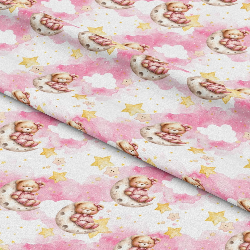 Pink Baby Teddy Bears Pattern 5 Quilting Cotton Fabric