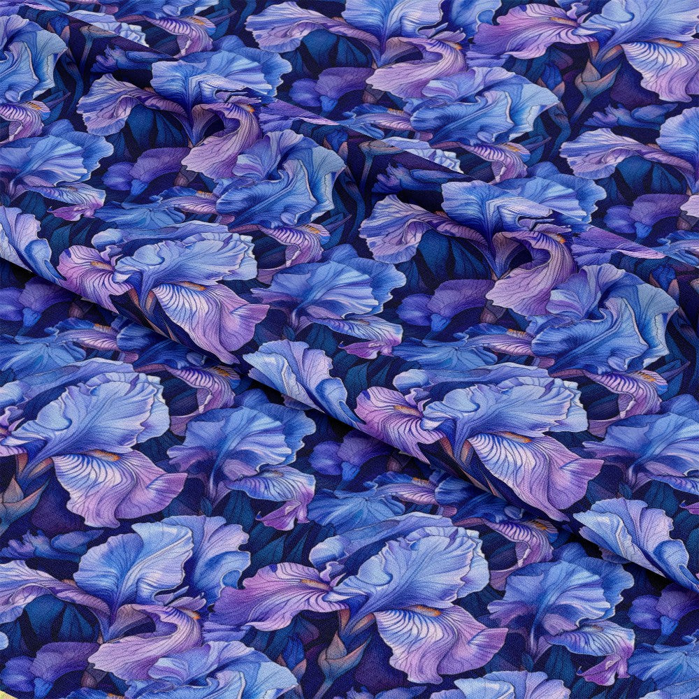 Iris Bloom Floral Pattern 4 Quilting Cotton Fabric
