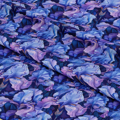 Iris Bloom Floral Pattern 4 Quilting Cotton Fabric