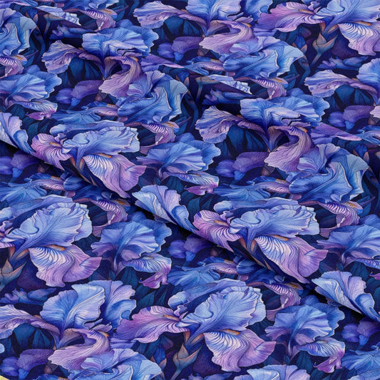 Iris Bloom Floral Pattern 4 Quilting Cotton Fabric