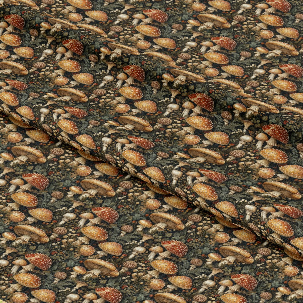Retro Mushroom Botanical Pattern 5 Quilting Cotton Fabric