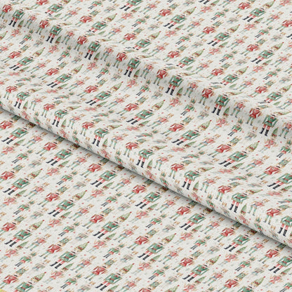 Watercolor Christmas Nutcrackers Allover Pattern 1 Quilting Cotton Fabric