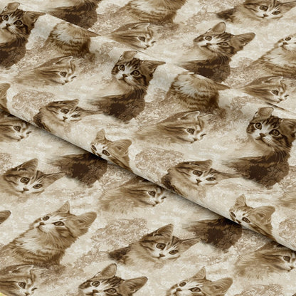 Vintage Cats With Lace Pattern 8 Quilting Cotton Fabric