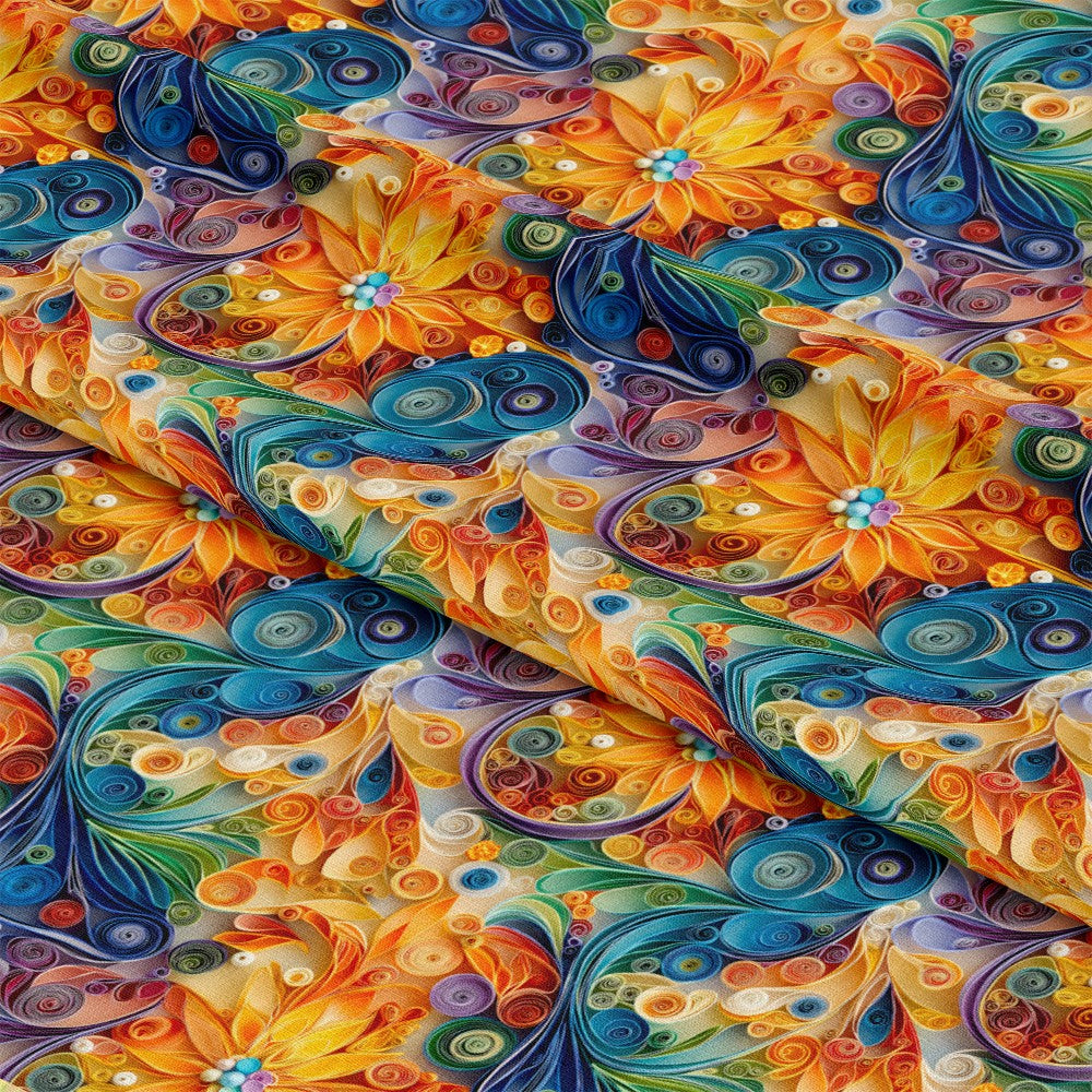 Abstract Paper Quilling Pattern 9 Quilting Cotton Fabric