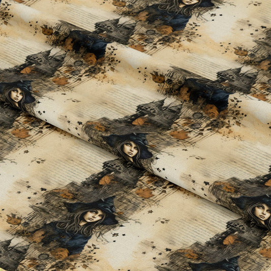 Witchy Halloween Pattern 2 Quilting Cotton Fabric