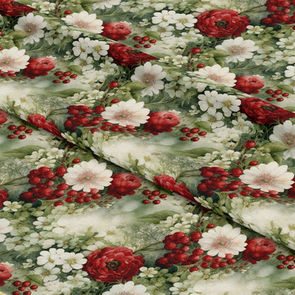 Christmas Florals Pattern 16 Quilting Cotton Fabric