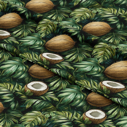 Coconut Jungle Leaves Pattern 14 Quilting Cotton Fabric