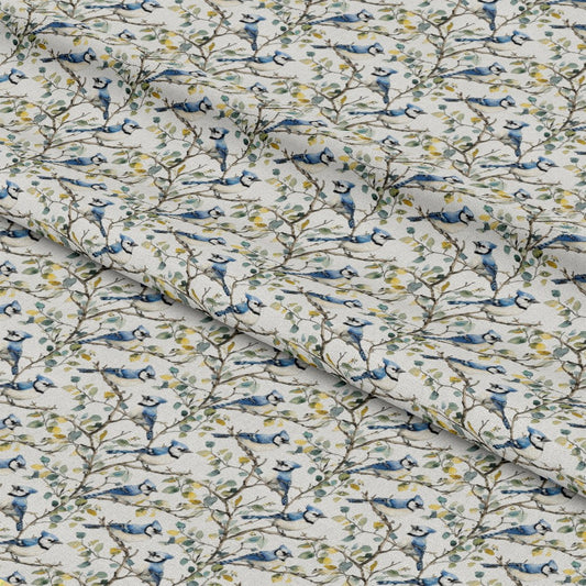 Blue Jay Florals Pattern 3 Quilting Cotton Fabric
