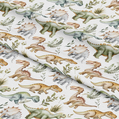Watercolor Dinosaurs Pattern 6 Quilting Cotton Fabric